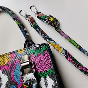 Multi Colored Small Snake Print Handbag/Adjustable Shoulder Bag/Purse •Brand New